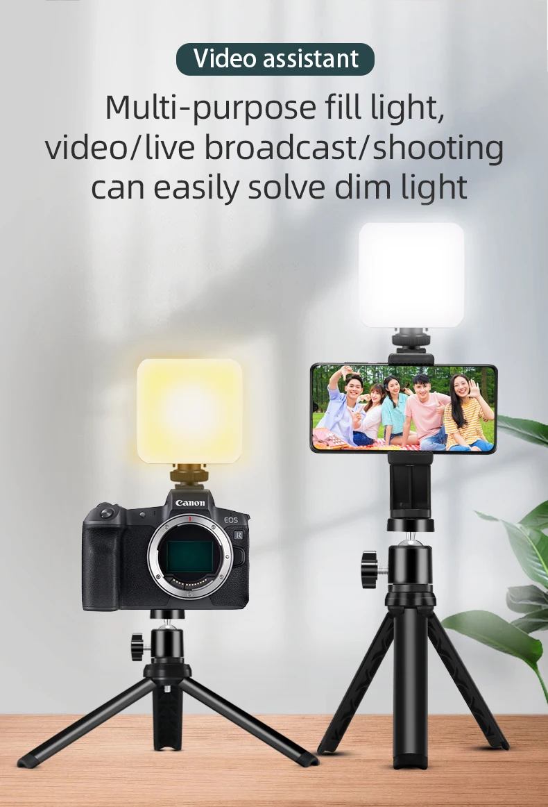 6W Mini RGB LED Video Light with Tripod 2700K-6500K On Camera Fill Light Photography Lighting For Tiktok Vlog Light lamp 6W Mini RGB LED Video Light with Tripod 2700K-6500K On Camera Fill Light Photography Lighting For Tiktok Vlog Light lamp