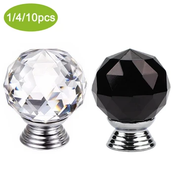 1/4/10pcs Clear Crystal Glass Round Doors Handle Decorative Glass Knobs For Cupboard Drawer Furniture Cabinet 30mm 
1/4/10pcs Clear Crystal Glass Round Doors Handle Decorative Glass Knobs For Cupboard Drawer Furniture Cabinet 30mm