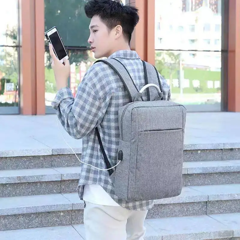 

Mochila de viaje para hombre, bolsa de viaje de negocios con interfaz de carga USB, sencilla, para exteriores, gran capacidad