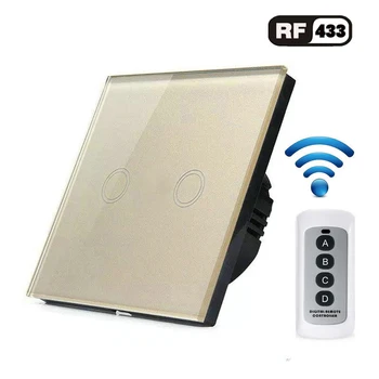 Standard Eu Wireless Remote Control Touch Switch For Rf433 Intelligent Wall Switch 1 / 2 / 3 / Band Glass Touch Switch
Standard Eu Wireless Remote Control Touch Switch For Rf433 Intelligent Wall Switch 1 / 2 / 3 / Band Glass Touch Switch