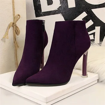 2020 Winter Elegant Women Zippers Suede Boots 10.5cm High Heels Stiletto Boots Autumn Pointed Toe Ankle Boots Ladies Party Shoes
2020 Winter Elegant Women Zippers Suede Boots 10.5cm High Heels Stiletto Boots Autumn Pointed Toe Ankle Boots Ladies Party Shoes