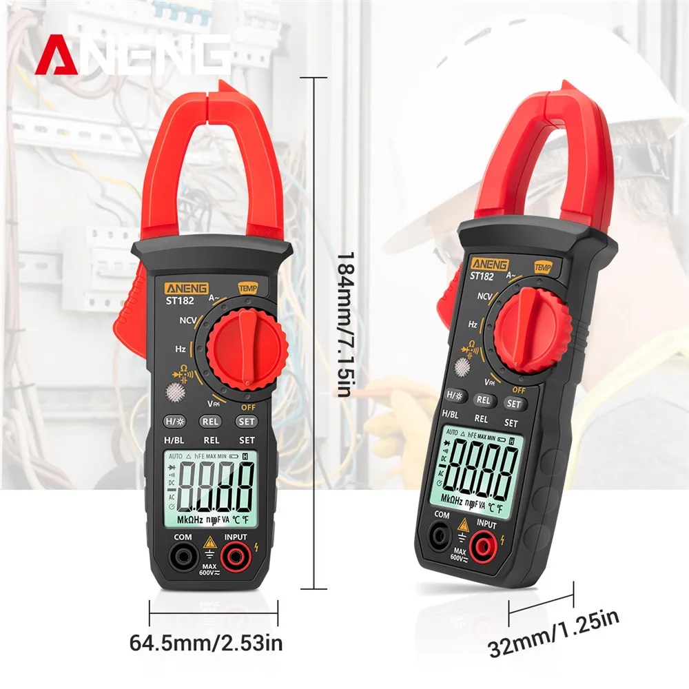 Generic ANENG ST182 AC DC Digital Clamp Meter Multimeter 4000 Counts Tester 400A With Backlight