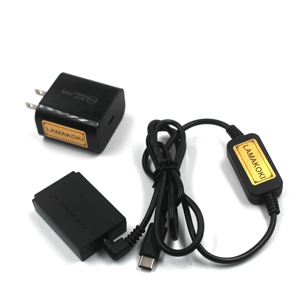 Фото Адаптер PD 5 В кабель USB C подходит для внешнего аккумулятора LP-E12 DR-E12 Переходник