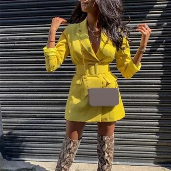 Slim Blazer Coat For Women 2020 Spring Autumn Outerwear Double Breasted Long Coats Notched Collar Slim Office Blazers
Slim Blazer Coat For Women 2020 Spring Autumn Outerwear Double Breasted Long Coats Notched Collar Slim Office Blazers