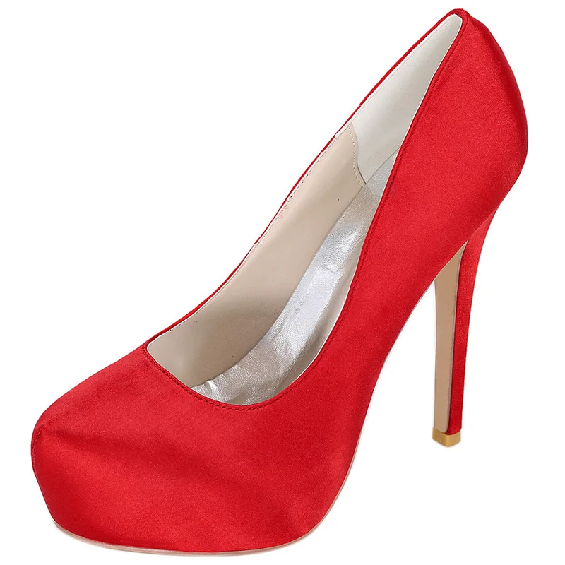 Thin High heels Women Pumps Sexy Wedding Party Round Toe Silk 12.5CM Slip On waterproof zapatos de mujer shoes size 35-42 blue 
Thin High heels Women Pumps Sexy Wedding Party Round Toe Silk 12.5CM Slip On waterproof zapatos de mujer shoes size 35-42 blue