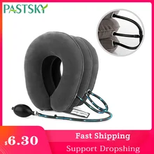Almofada de tração ortopédica 3 camadas ar inflável cervical pescoço dispositivos cinta suporte colar vértebra relaxamento dor relie(China)