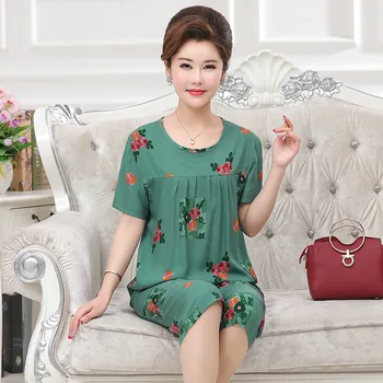 Cotton Silk Pajamas Female Summer Two-Piece Set Middle-aged Artificial Cotton Middle-aged Women Dress Summer Thin Section Short
Cotton Silk Pajamas Female Summer Two-Piece Set Middle-aged Artificial Cotton Middle-aged Women Dress Summer Thin Section Short