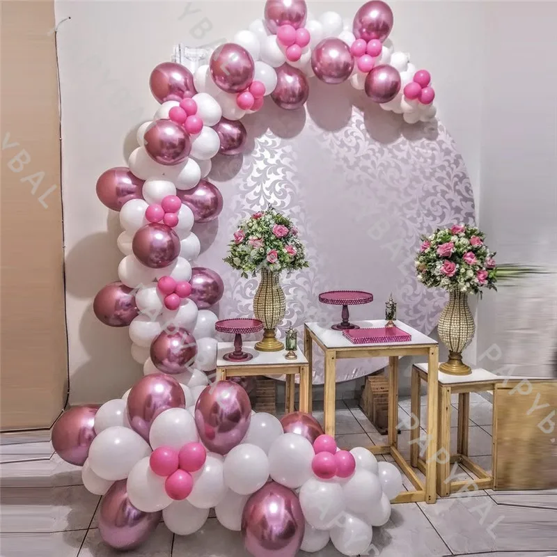 125Pcs Chrome Rose Gold Latex Balloon Arch Garland Kit White Latex Balloon Set Birthday Wedding Decoration Supplies 
125Pcs Chrome Rose Gold Latex Balloon Arch Garland Kit White Latex Balloon Set Birthday Wedding Decoration Supplies