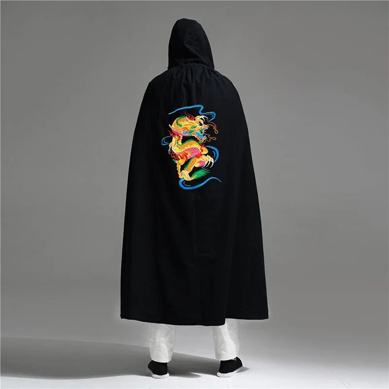 Chinese clothes for men Dragon Embroidery Cloak kung fu robes Robe Linen Robes zen clothes Traditional chinese style Hooded cape
Chinese clothes for men Dragon Embroidery Cloak kung fu robes Robe Linen Robes zen clothes Traditional chinese style Hooded cape