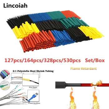 127pcs/164pcs/328pcs/530pcs Set/Box Polyolefin Shrinking Assorted Heat Shrink Tube Wire Cable Insulated Sleeving Tubing Set
127pcs/164pcs/328pcs/530pcs Set/Box Polyolefin Shrinking Assorted Heat Shrink Tube Wire Cable Insulated Sleeving Tubing Set