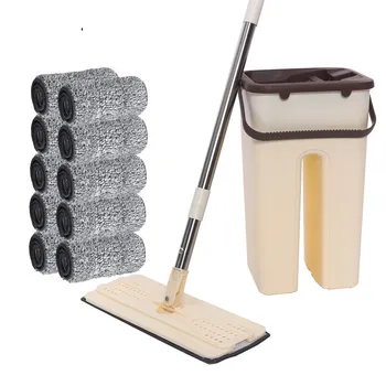 Flat Squeeze Mop with Bucket Hand-Free Wringing Floor Cleaning Mop Wet Dry Usage Lazy Self Cleaning Mop with 2/4/6/8 Pads
Flat Squeeze Mop with Bucket Hand-Free Wringing Floor Cleaning Mop Wet Dry Usage Lazy Self Cleaning Mop with 2/4/6/8 Pads