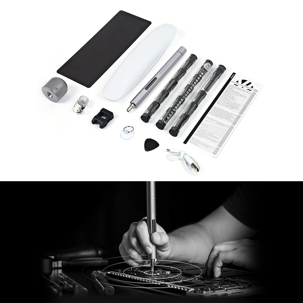 Xiaomi Original Wowstick1f Mini Electric Screwdriver Rechargeable Cordless Power Screw Driver Kit with LED Light Lithium Battery
Xiaomi Original Wowstick1f Mini Electric Screwdriver Rechargeable Cordless Power Screw Driver Kit with LED Light Lithium Battery