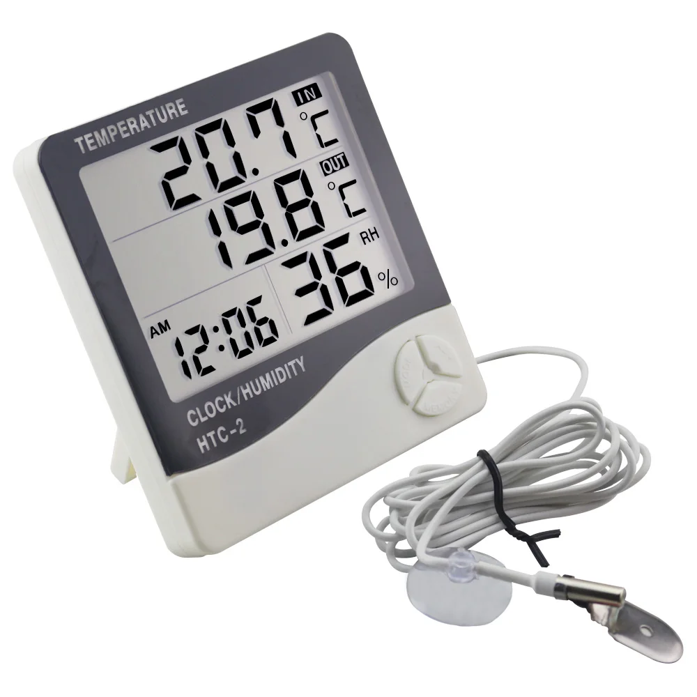 Цифровой измеритель температуры и влажности ЖК дисплей гигрометр будильник 1 м|lcd