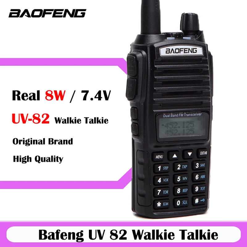Рация BAOFENG 8 Вт UV 82 1 шт. 2 двухсторонняя радиосвязь Любительский радиоприемник 10 км