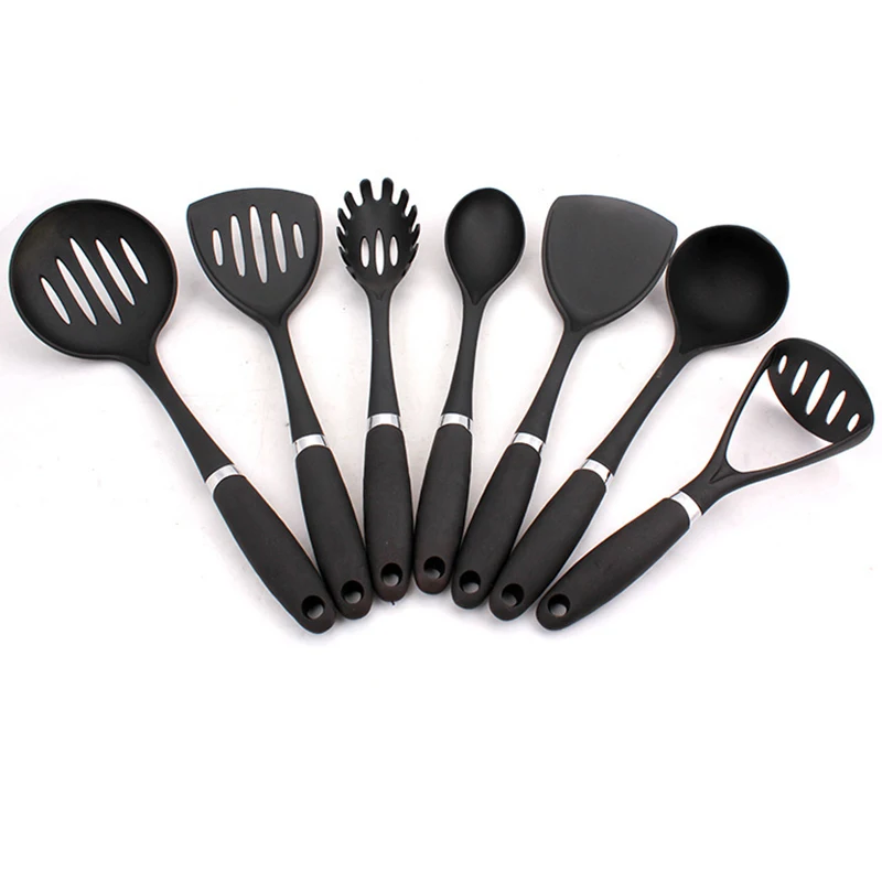 7pcs Cooking Supplies Black Cookware Set Nylon Kitchenware Sets Good Kitchen Helper Cook Spoon Turner Spatular Patoto Presser
7pcs Cooking Supplies Black Cookware Set Nylon Kitchenware Sets Good Kitchen Helper Cook Spoon Turner Spatular Patoto Presser