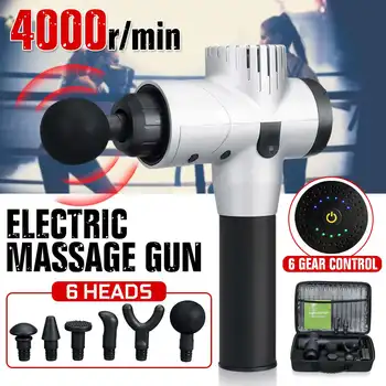 4000r/min Therapy Massage Guns 5 Gears Muscle Massager Pain Sport Massage Machine Relax Body Slimming Relief 6 Heads With Bag
4000r/min Therapy Massage Guns 5 Gears Muscle Massager Pain Sport Massage Machine Relax Body Slimming Relief 6 Heads With Bag