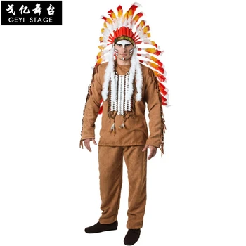 Halloween Men's Clothing Adult Costume Indian Clothes Native Savage Indian Chief in National Cospaly Costume Jungle
Halloween Men's Clothing Adult Costume Indian Clothes Native Savage Indian Chief in National Cospaly Costume Jungle
