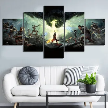 Canvas HD Prints Pictures 5 Panel Dragon Age Inquisition Game Painting Wall Art Home Decor Modular Poster Living Room
Canvas HD Prints Pictures 5 Panel Dragon Age Inquisition Game Painting Wall Art Home Decor Modular Poster Living Room