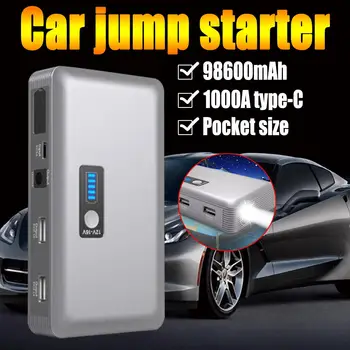 98600mAh High Power Car Jump Starter 12V Portable Starting Device Power Bank Car Charger Battery Booster Buster Dual USB Type-C
98600mAh High Power Car Jump Starter 12V Portable Starting Device Power Bank Car Charger Battery Booster Buster Dual USB Type-C