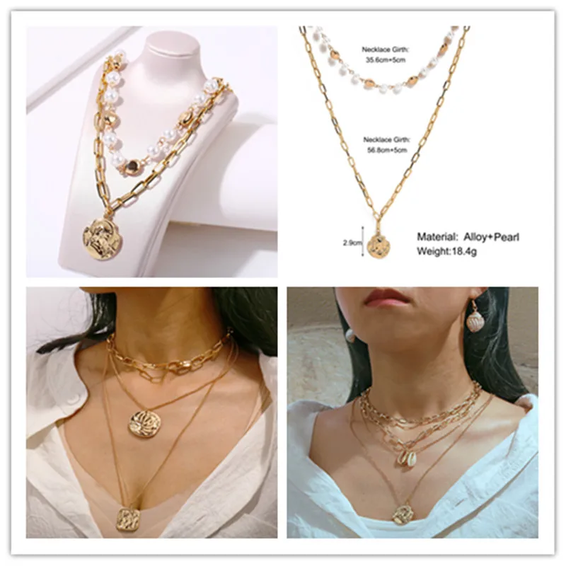 European and American New Creative Retro Simple Irregular Head Seal Artificial Pearl Double Necklace In Autumn 2019
European and American New Creative Retro Simple Irregular Head Seal Artificial Pearl Double Necklace In Autumn 2019