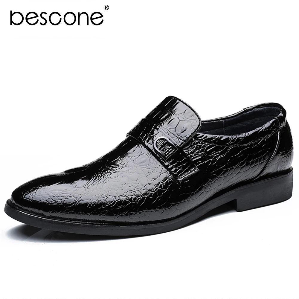 BESCONE Business Formal Men's Shoes Black Belt Decoration High Quality Cow Leather Slip-On Print Shoes Handmade Formal Shoes BZ3 
BESCONE Business Formal Men's Shoes Black Belt Decoration High Quality Cow Leather Slip-On Print Shoes Handmade Formal Shoes BZ3