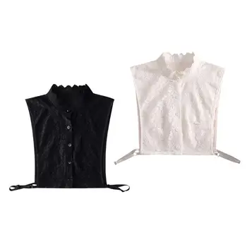 Female Sweet Doll Floral Lace Fake Collar Ruffles Stand Faux Pearl Half-Shirt 
Female Sweet Doll Floral Lace Fake Collar Ruffles Stand Faux Pearl Half-Shirt