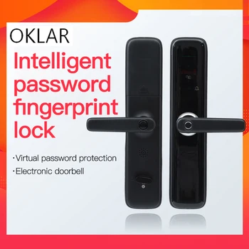OKLAR Biometric Electronic Door Lock Smart Fingerprint Lock Code Key Touch Screen Digital Password Lock for home and office door
OKLAR Biometric Electronic Door Lock Smart Fingerprint Lock Code Key Touch Screen Digital Password Lock for home and office door