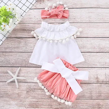 Infant Baby Newborn Clothes Sleeveless Ruffles Solid Tops+Tassels Baby Girl Summer Clothes Shorts Headband Outfits Bebek HOOLER
Infant Baby Newborn Clothes Sleeveless Ruffles Solid Tops+Tassels Baby Girl Summer Clothes Shorts Headband Outfits Bebek HOOLER