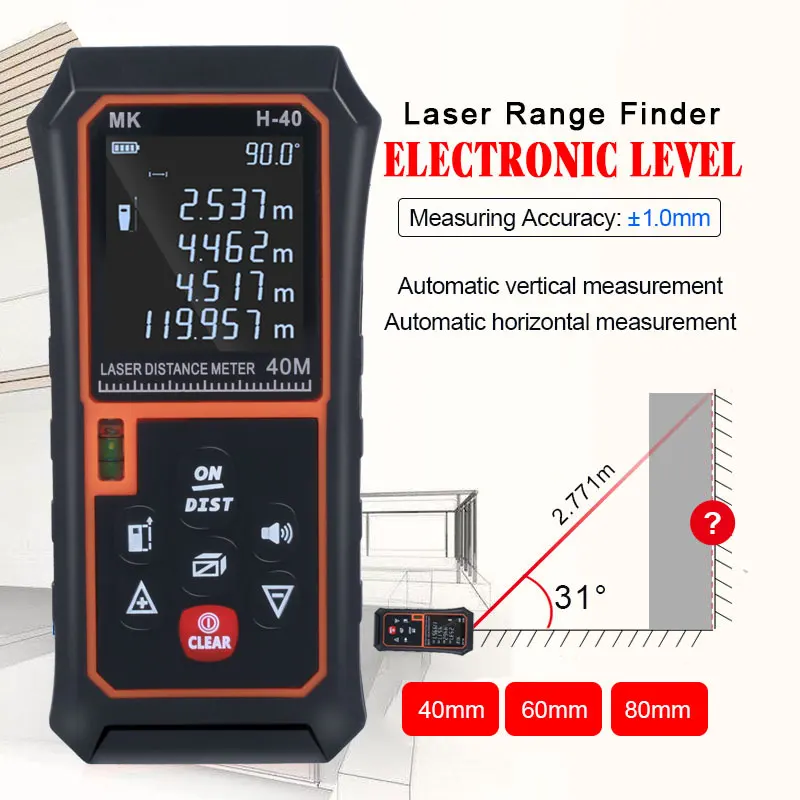 40m 60m Building Tools Calculate Number Seven Battery Circuit Accurate Diastimeter Measure Digital Optical Construction Worker
40m 60m Building Tools Calculate Number Seven Battery Circuit Accurate Diastimeter Measure Digital Optical Construction Worker