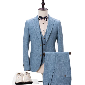 Custom Made Men Suits Light Blue Tuxedos Suit Homecoming Suit Linen Wedding Suit Groom Wedding Prom Tuxedo Business Plus Size 
Custom Made Men Suits Light Blue Tuxedos Suit Homecoming Suit Linen Wedding Suit Groom Wedding Prom Tuxedo Business Plus Size