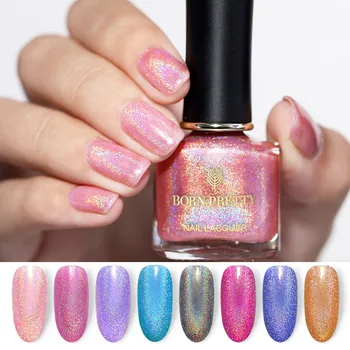 

BORN PRETTY 6ml Holographic Nail Polish Glitter Shimmer Laser Holo Nail Varnish Color Nail Art Decorations