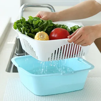 Drain Basket Kitchen Double Wash Basin Home Fruit Storage Box Wash Basket Living Room Plastic Storage Basin
Drain Basket Kitchen Double Wash Basin Home Fruit Storage Box Wash Basket Living Room Plastic Storage Basin