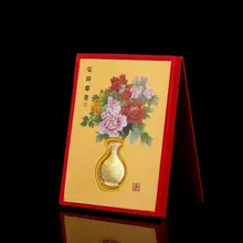 Fioritura 999 Stagnola di Oro Puro Oro Vaso D'oro Vaso di Artigianato Decorazione di Nuovo Anno Regalo di Nozze Benifit Regalo(China)
