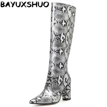 BAYUXSHUO Winter Women High Heel Boots Fashion Snakeback Boots Pointed Head Square with High Heels Sexy Women Boots Large Size
BAYUXSHUO Winter Women High Heel Boots Fashion Snakeback Boots Pointed Head Square with High Heels Sexy Women Boots Large Size