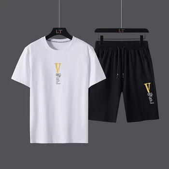 Short sleeve t-shirt men's add plus XL size sports suit summer plus man casual half sleeve male loose shorts wholesale 1-2
Short sleeve t-shirt men's add plus XL size sports suit summer plus man casual half sleeve male loose shorts wholesale 1-2