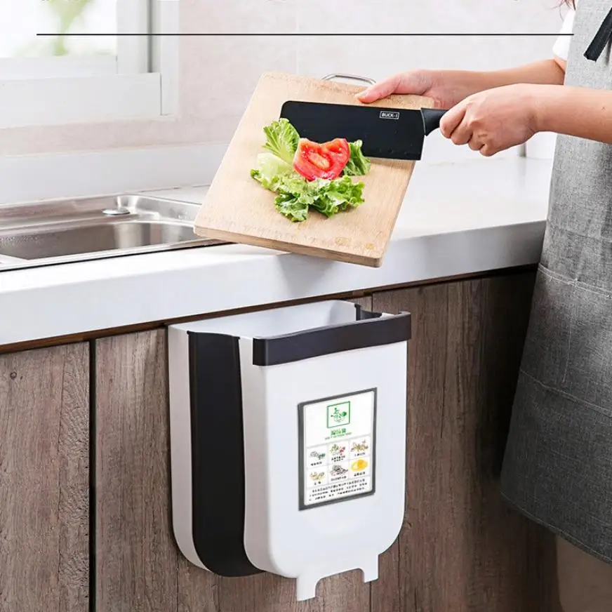 Creative Kitchen Trash Can Cabinet Door Wall Hanging Folding Bucket Garbage Bin Container for Kitchen bathroom
Creative Kitchen Trash Can Cabinet Door Wall Hanging Folding Bucket Garbage Bin Container for Kitchen bathroom