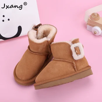 JXANG Free Shipping Hot Sale children Snow Boots Square buckle Cowhide Leather Ankle Boots Warm Winter Boots child Shoes Brown 
JXANG Free Shipping Hot Sale children Snow Boots Square buckle Cowhide Leather Ankle Boots Warm Winter Boots child Shoes Brown