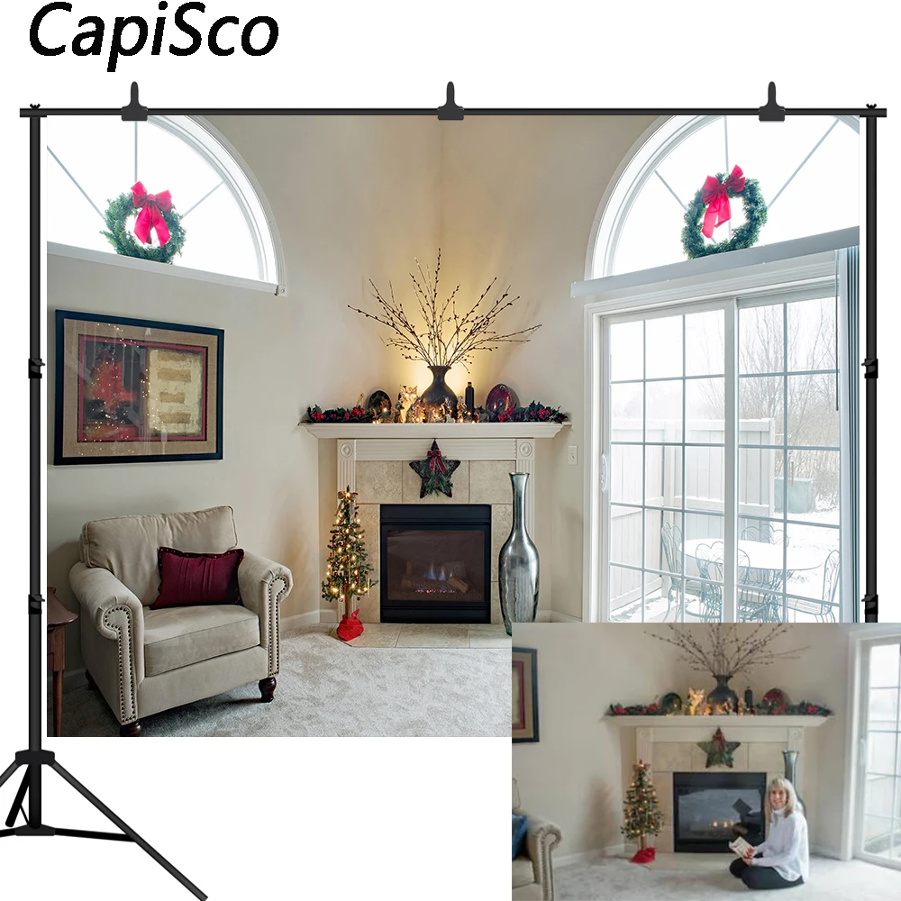 Capisco Merry Christmas Photography Background Christmas Tree Winter Window Fireplace Wreath Backdrop Photo Studio Props
Capisco Merry Christmas Photography Background Christmas Tree Winter Window Fireplace Wreath Backdrop Photo Studio Props