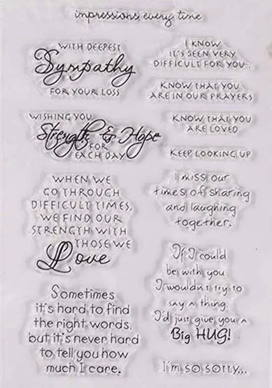with deep sympathy Transparent Clear Stamps / Silicone stamp for DIY scrapbooks photo album/Card Making
with deep sympathy Transparent Clear Stamps / Silicone stamp for DIY scrapbooks photo album/Card Making