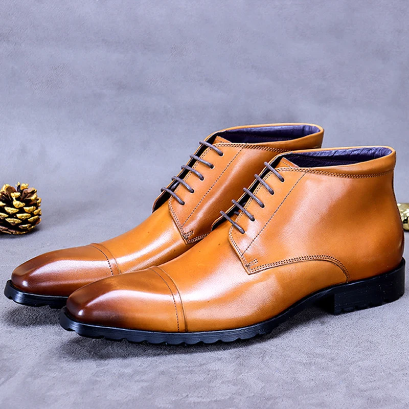 Men's New Style Short Boots Men Square Toe Cowhide British Style Riding Boots Leather Autumn Winter Leather Boots High-Top Shoes
Men's New Style Short Boots Men Square Toe Cowhide British Style Riding Boots Leather Autumn Winter Leather Boots High-Top Shoes
