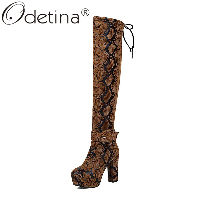 Odetina Women New Snakeskin Round Toe Retro Long Boots Lace Up High Block Heel Platform Winter Faux Suede Over The Knee Boots
Odetina Women New Snakeskin Round Toe Retro Long Boots Lace Up High Block Heel Platform Winter Faux Suede Over The Knee Boots