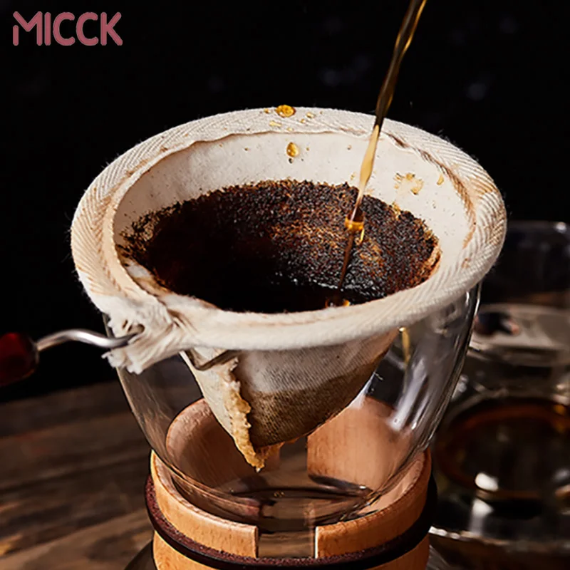 MICCK Funnel Coffee Filter Reusable Coffee Pot Holder Coffee Filter Cotton Flannel Filters Pour Over Coffee Brewer Cups Dripper
MICCK Funnel Coffee Filter Reusable Coffee Pot Holder Coffee Filter Cotton Flannel Filters Pour Over Coffee Brewer Cups Dripper