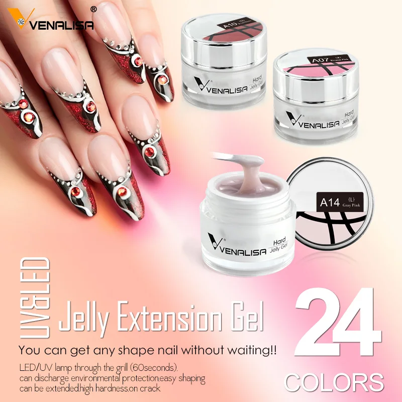 

VENALISA 50ml Jelly Acrylic Gel Clear Nude Pink Camouflage Gel Nail Extend UV LED Builder Opal Jelly Gel Nail Art Manicure Gel
