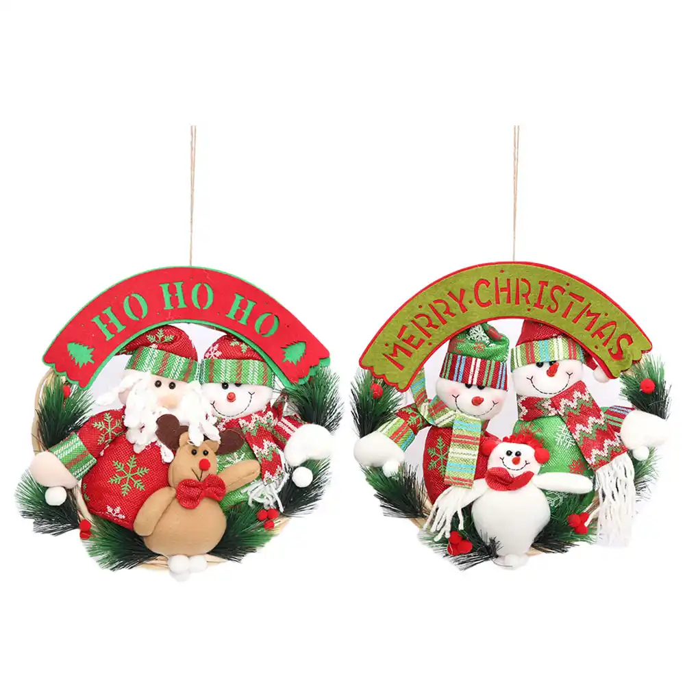 xmas door hanging multicolors garland festival snowman ornaments