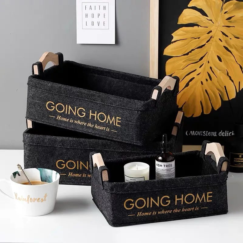 Nordic Black Felt Cloth Storage Basket with Handles Simple Home Desktop Sundries Organizer Frame Ins Cosmetic Finishing Basket
Nordic Black Felt Cloth Storage Basket with Handles Simple Home Desktop Sundries Organizer Frame Ins Cosmetic Finishing Basket