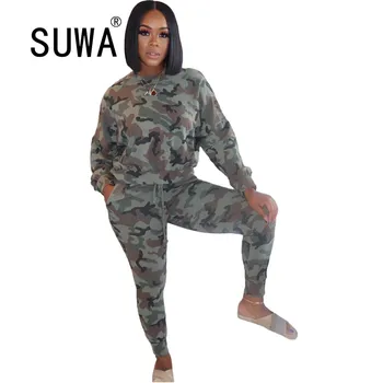 Military style tracksuit women two piece matching sets long sleeve casual t-shit top + high waist sport pants trousers suit
Military style tracksuit women two piece matching sets long sleeve casual t-shit top + high waist sport pants trousers suit