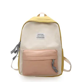 2020 Fashion Contrast Color Canvas Women Student Casual School Bag Travel Backpack
2020 Fashion Contrast Color Canvas Women Student Casual School Bag Travel Backpack