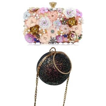 2 Pcs Women Clutches Flower Evening Bag Sequins Satin Evening Clutch-Color & Black
2 Pcs Women Clutches Flower Evening Bag Sequins Satin Evening Clutch-Color & Black