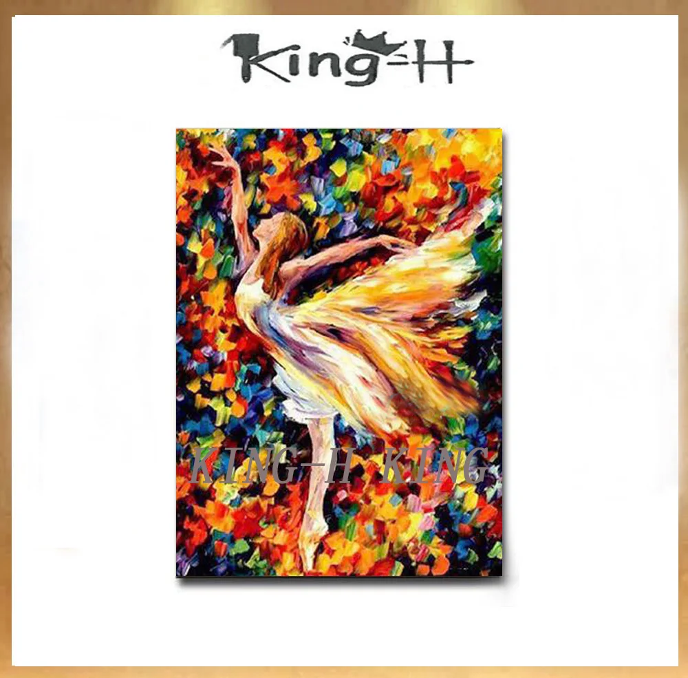 

Hot dance ballet sales girl figure oil painting hand-painted wall art on canvas sitting room household adornment picture