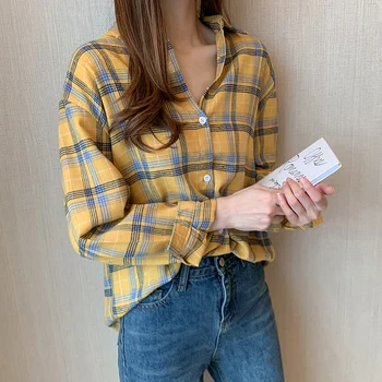 Plaid Shirt Women's 2020 Spring New Style Versatile Loose Retro Hong Kong Flavor Long Sleeve Pattern Fold Wear Shirt 7013
Plaid Shirt Women's 2020 Spring New Style Versatile Loose Retro Hong Kong Flavor Long Sleeve Pattern Fold Wear Shirt 7013